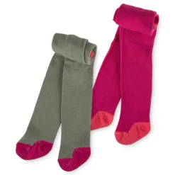 Baby 2er Strumpfhosenset Fancy Forest, pink und grün