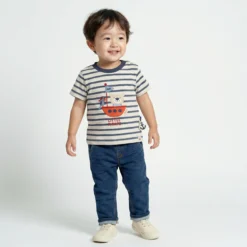 Babyjeans aus Sweat Denim, dunkelblau