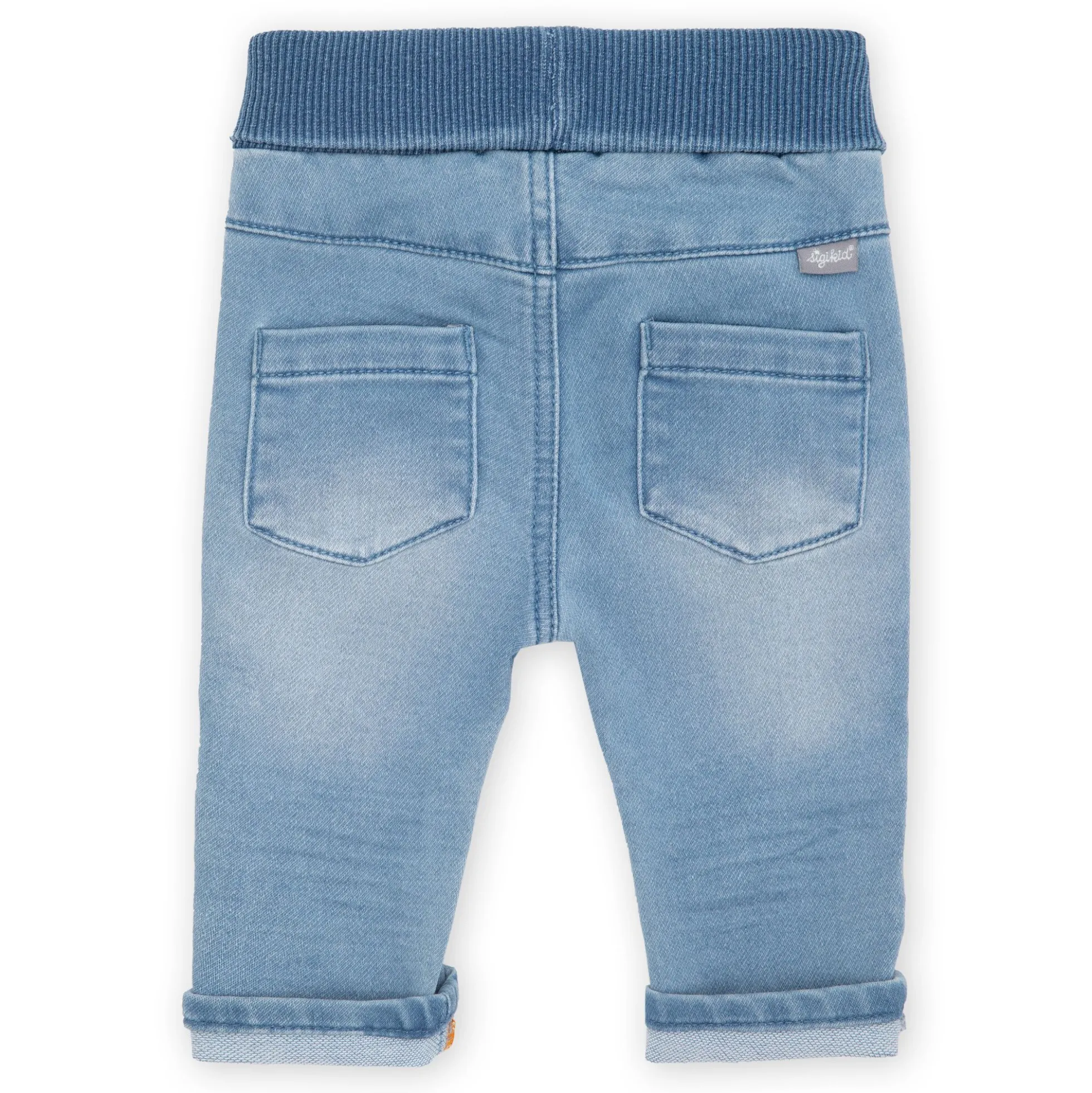Babyjeans zum Krempeln mit heller Waschung