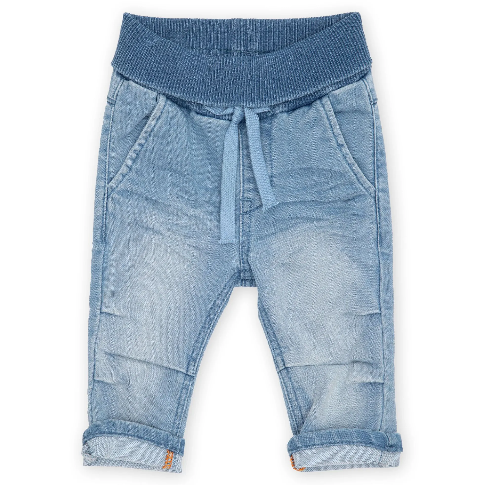 Babyjeans zum Krempeln mit heller Waschung