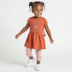 Baby Kleid Giraffe, orange