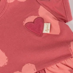 Baby Kleid mit Herzchen Print, rosarot