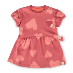 Baby Kleid mit Herzchen Print, rosarot