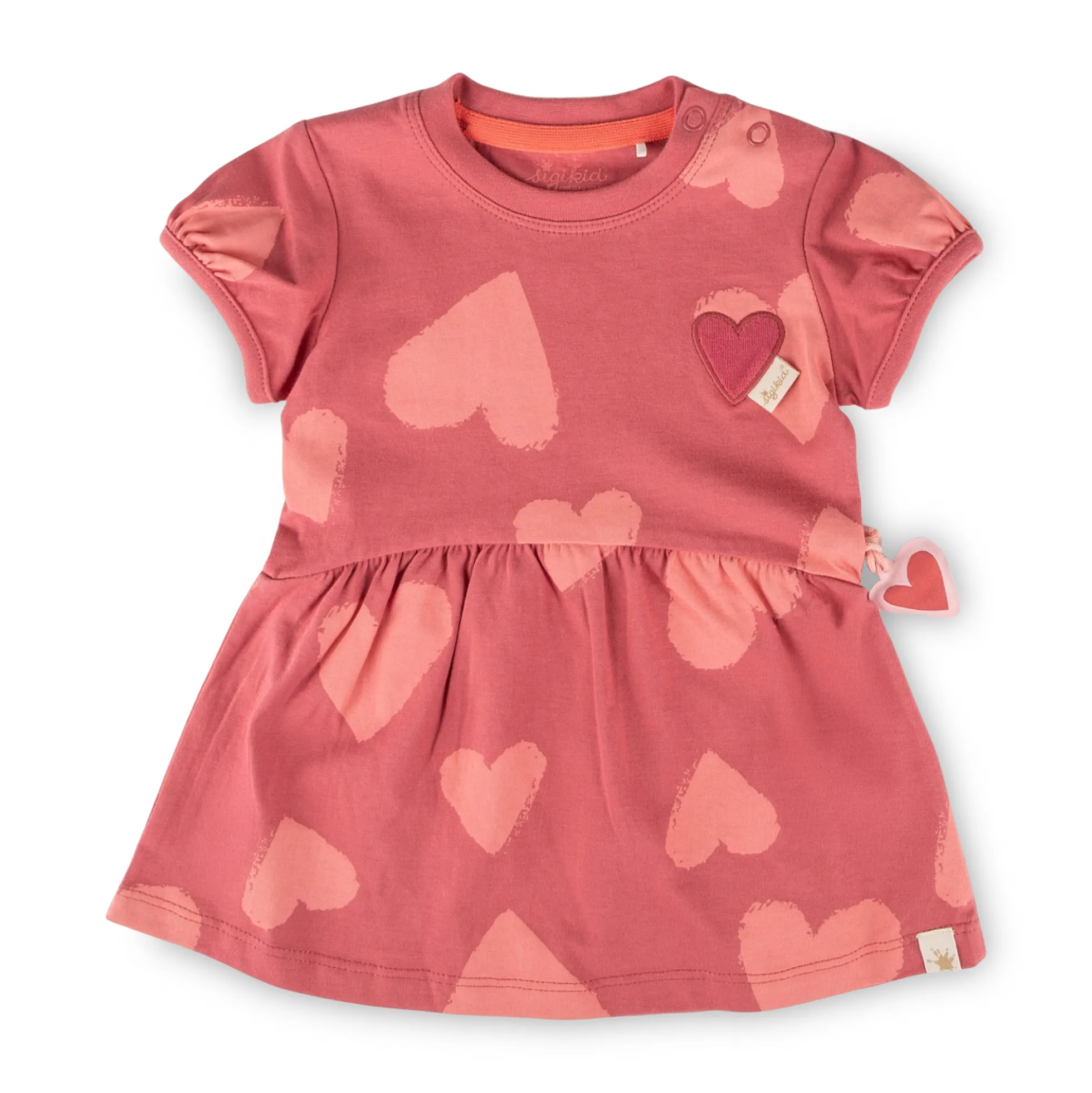Baby Kleid mit Herzchen Print, rosarot