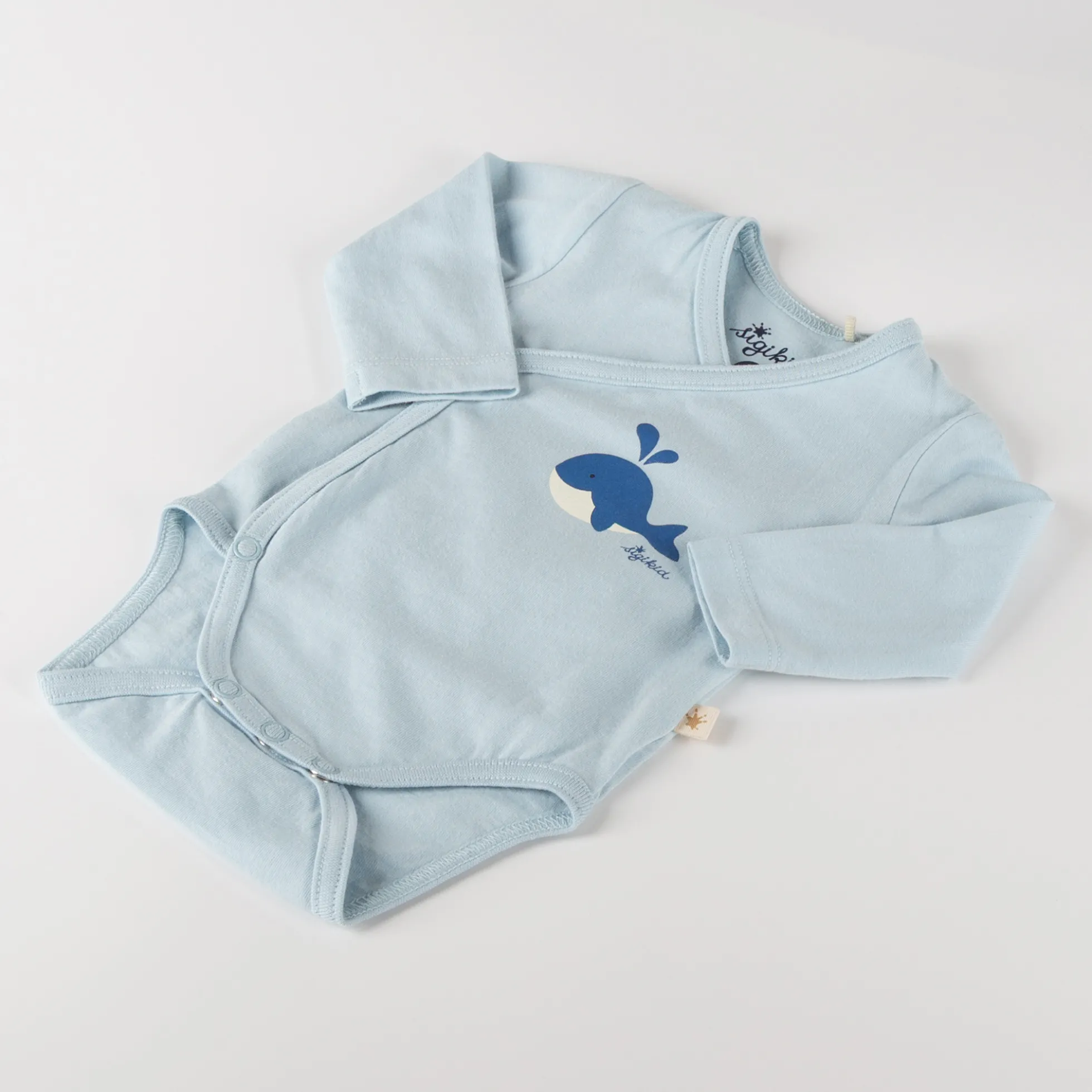 Baby Langarm Body Wal, blau