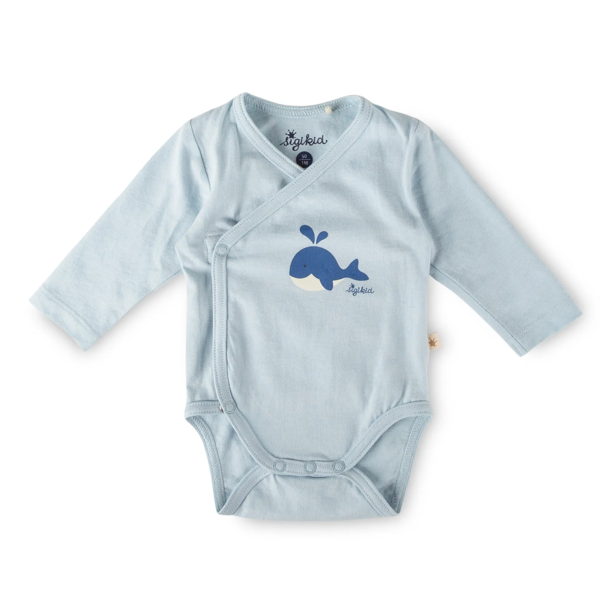Baby Langarm Body Wal, blau