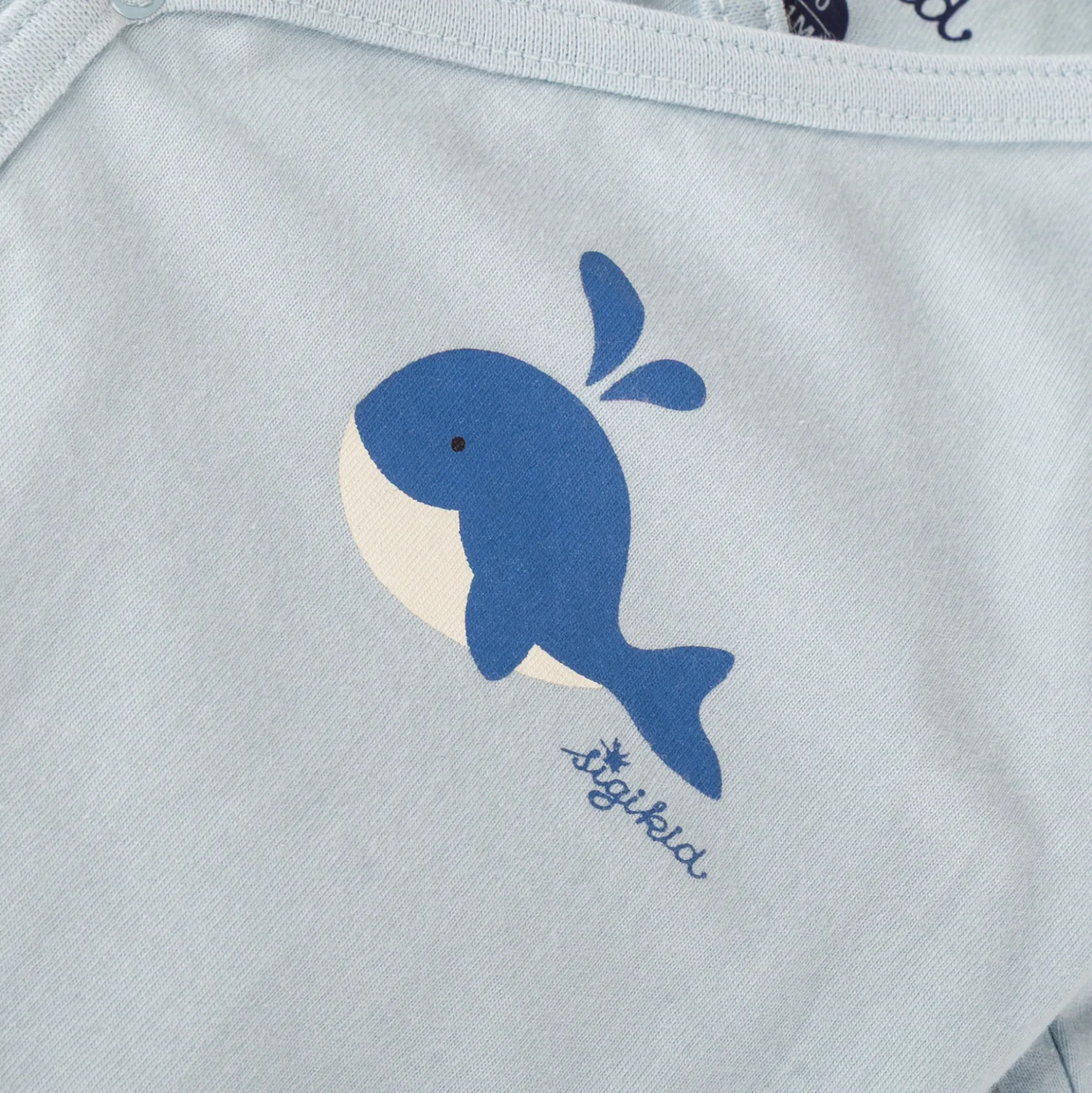 Baby Langarm Body Wal, blau