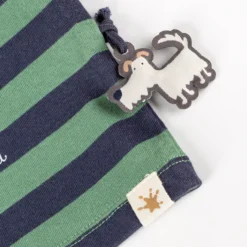 Baby Langarmshirt Esel, grün/blau gestreift