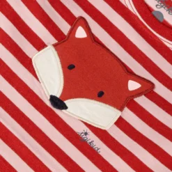 Baby Langarmshirt Fuchs, rosa/rot gestreift