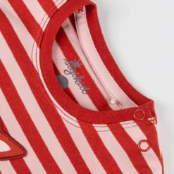 Baby Langarmshirt Fuchs, rosa/rot gestreift