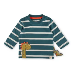 Baby Langarmshirt gestreift, Dino Fun