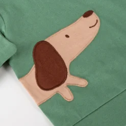 Baby Langarmshirt Hündchen, grün