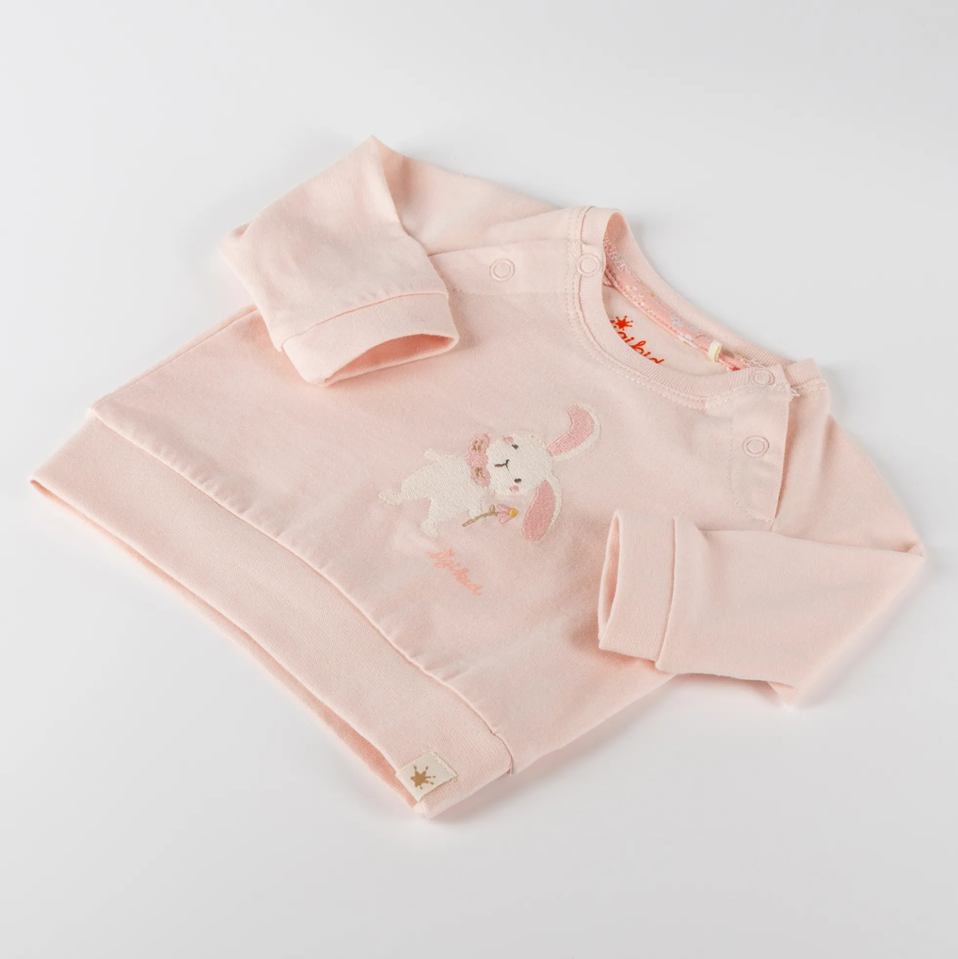 Baby Langarmshirt Häschen, rosa