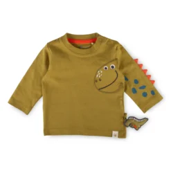 Baby Langarmshirt khaki, Dino Fun