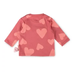 Baby Langarmshirt mit Herzchen, rosarot