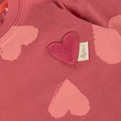 Baby Langarmshirt mit Herzchen, rosarot