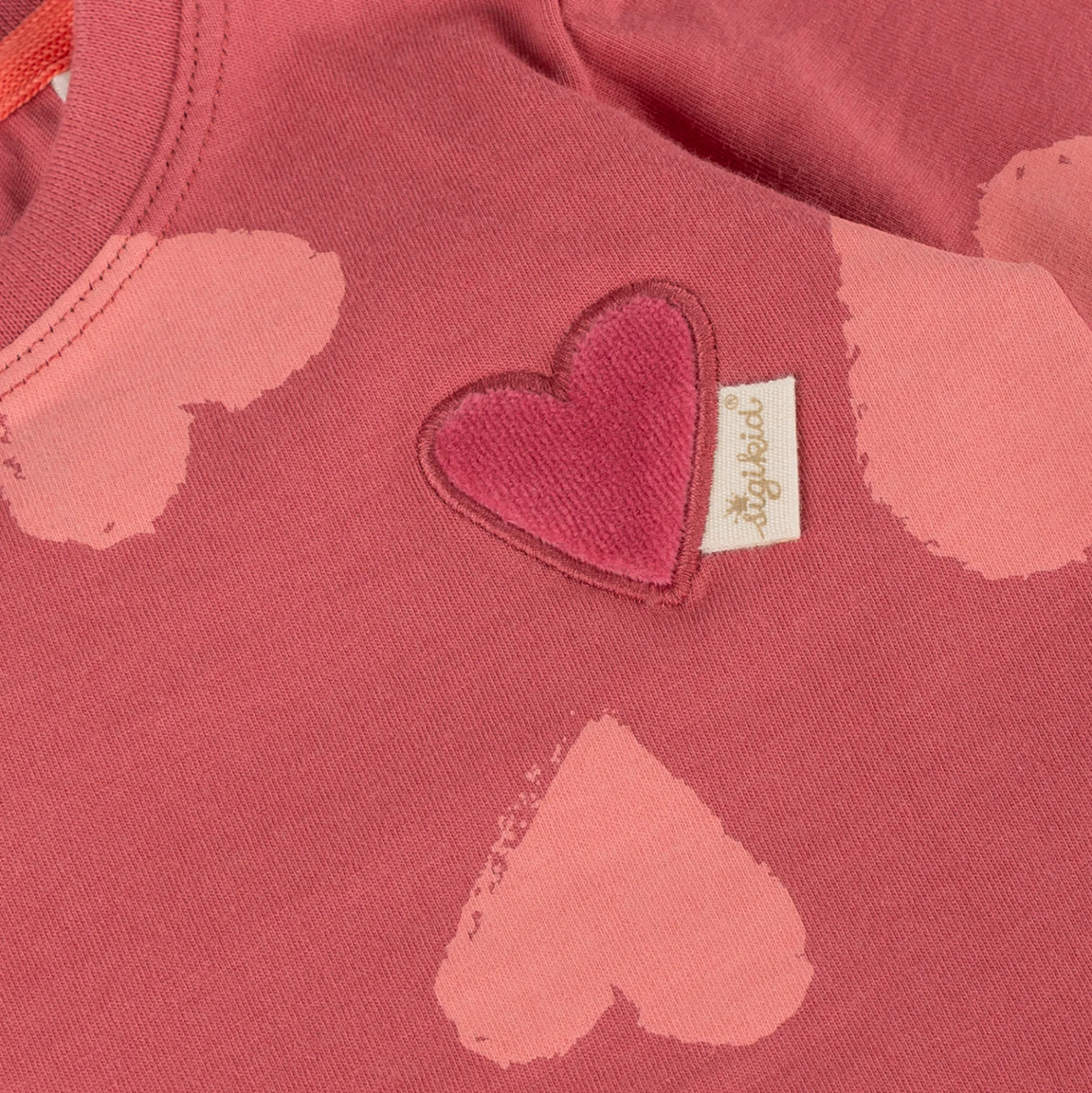 Baby Langarmshirt mit Herzchen, rosarot