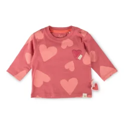 Baby Langarmshirt mit Herzchen, rosarot