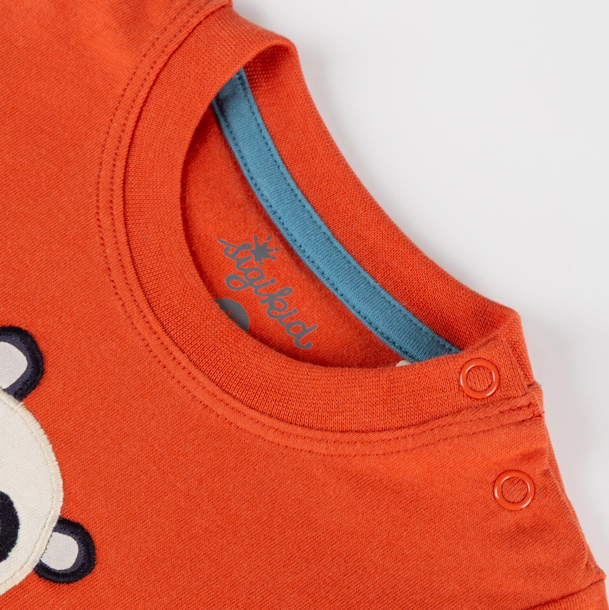 Baby Langarmshirt Panda, orange