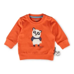 Baby Langarmshirt Panda, orange