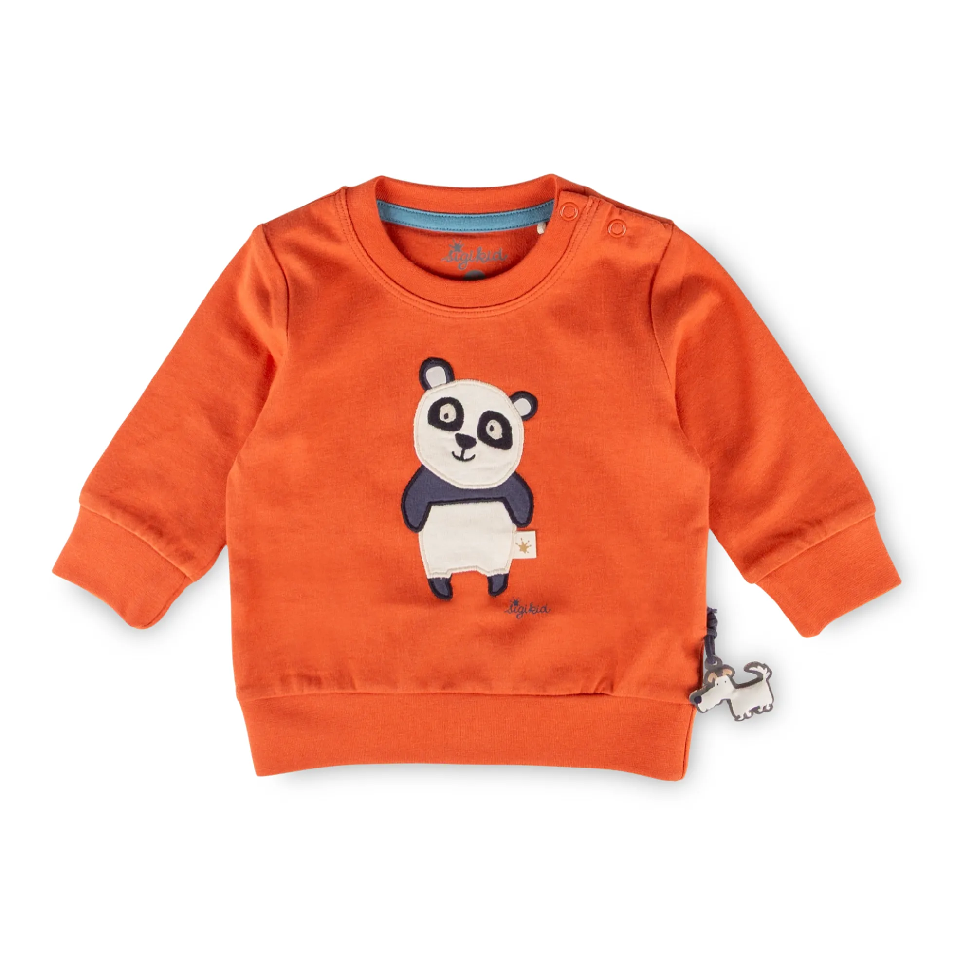Baby Langarmshirt Panda, orange