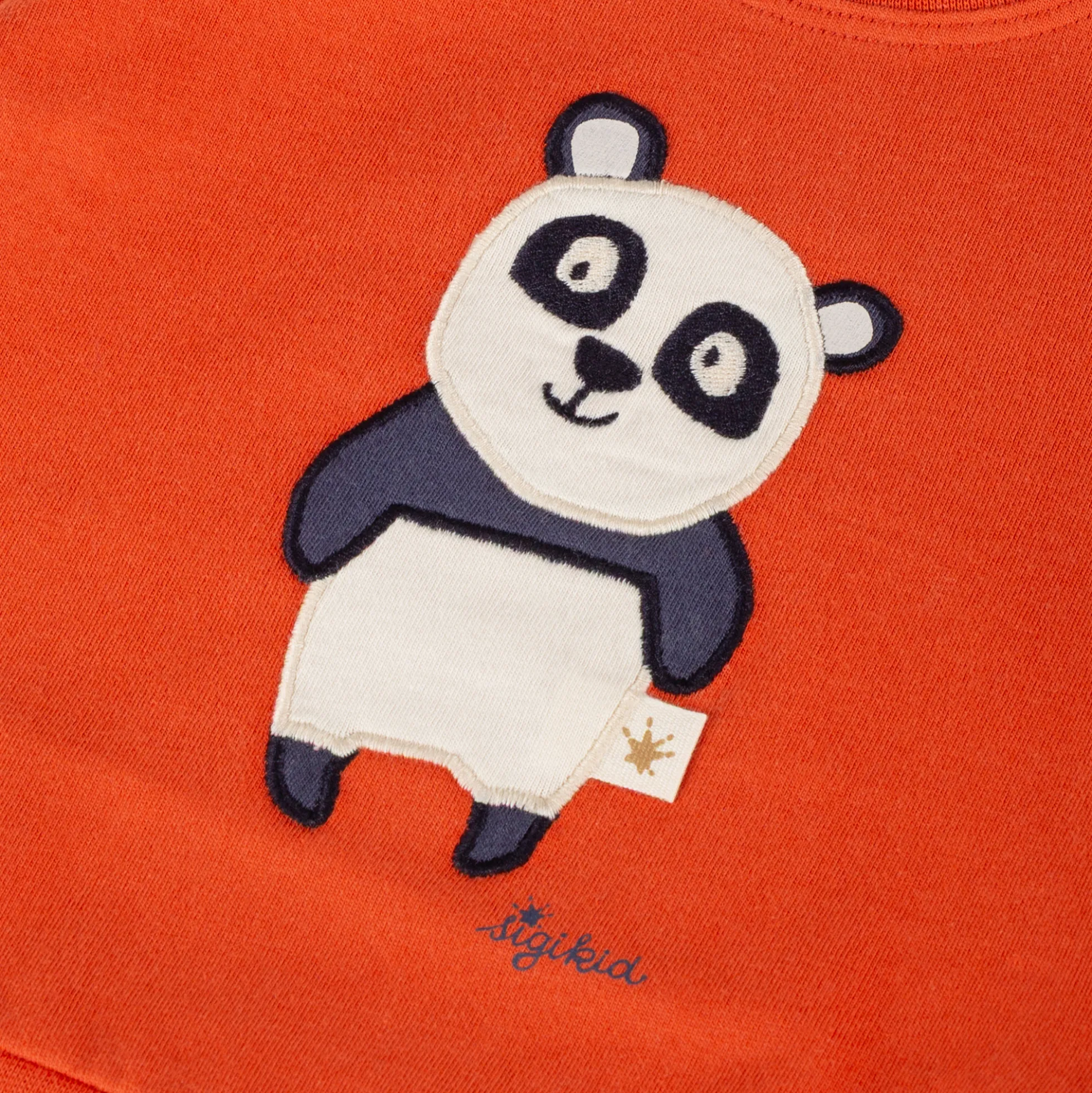 Baby Langarmshirt Panda, orange