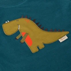 Baby Langarmshirt petrolblau, Dino Fun