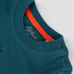 Baby Langarmshirt petrolblau, Dino Fun