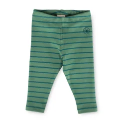 Baby Leggings, grün geringelt