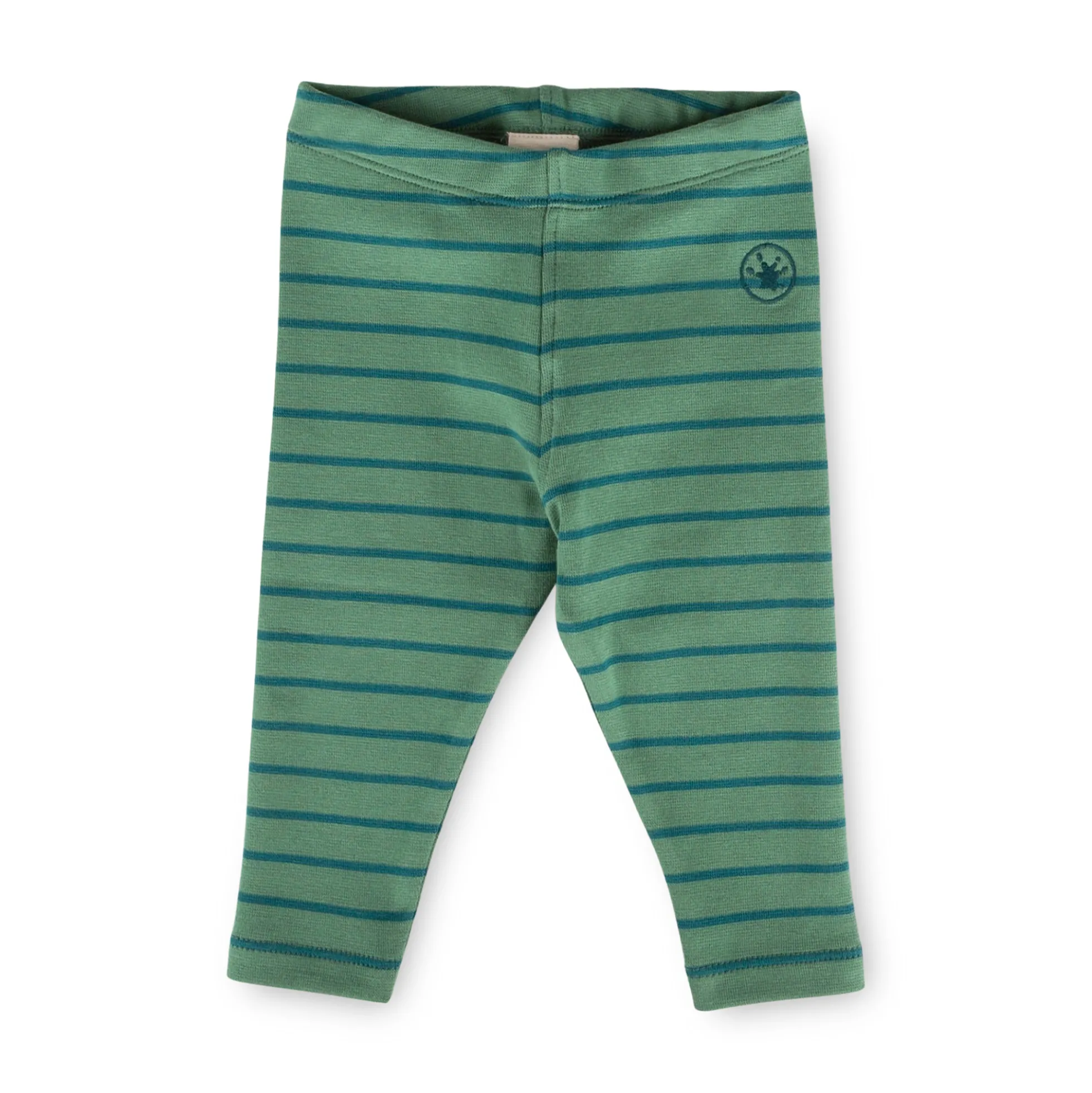 Baby Leggings, grün geringelt