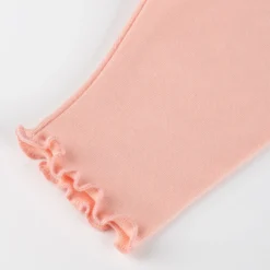 Baby Leggings mit Kräuselsaum, rosa