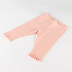 Baby Leggings mit Kräuselsaum, rosa