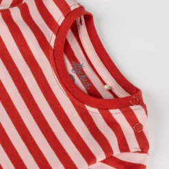 Baby Longshirt Katze, rosa/rot gestreift