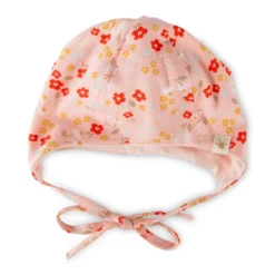 Baby Mütze Blümchen Print, rosa
