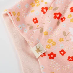 Baby Mütze Blümchen Print, rosa