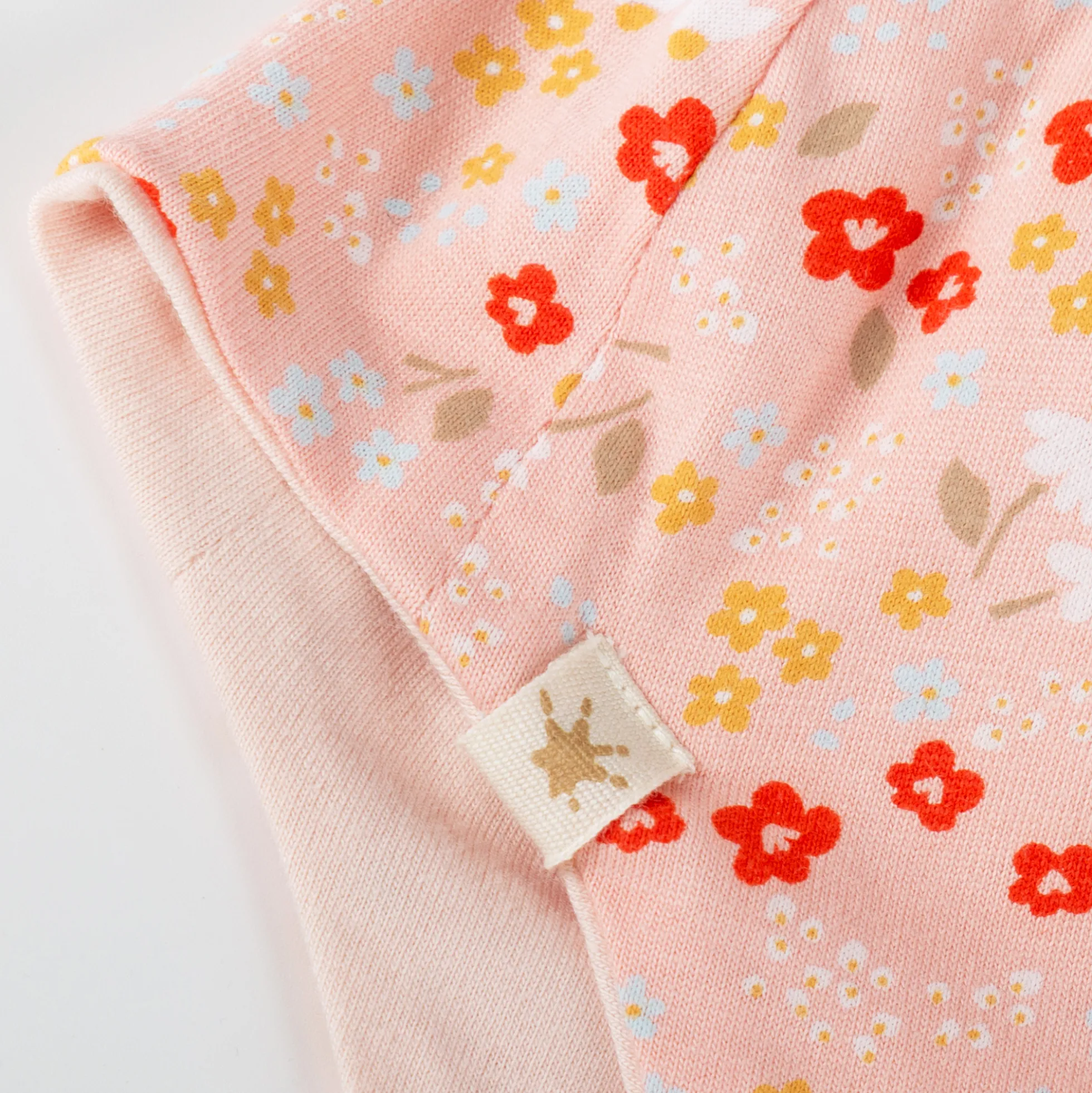 Baby Mütze Blümchen Print, rosa