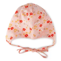 Baby Mütze Blümchen Print, rosa