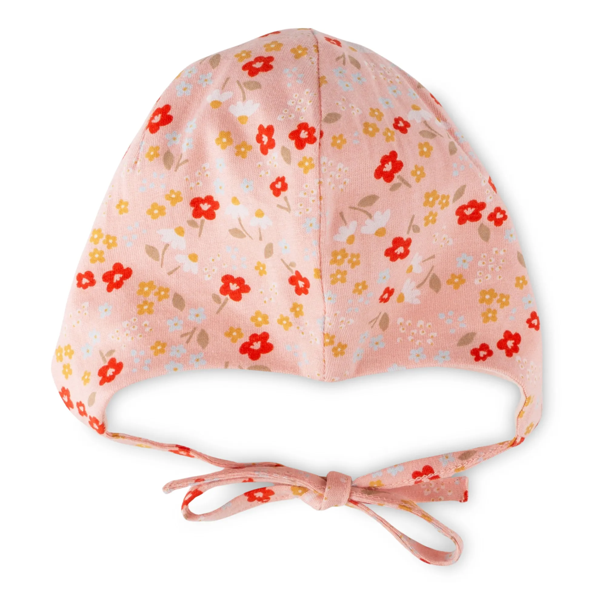 Baby Mütze Blümchen Print, rosa