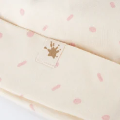 Babymütze cremeweiß/rosa, Petit Croissant