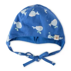 Baby Mütze Wal Print, blau