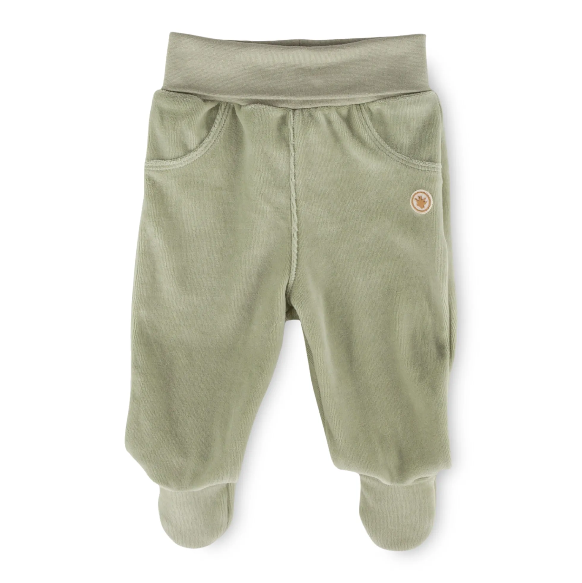 Baby Nickihose mit Füßchen, grün