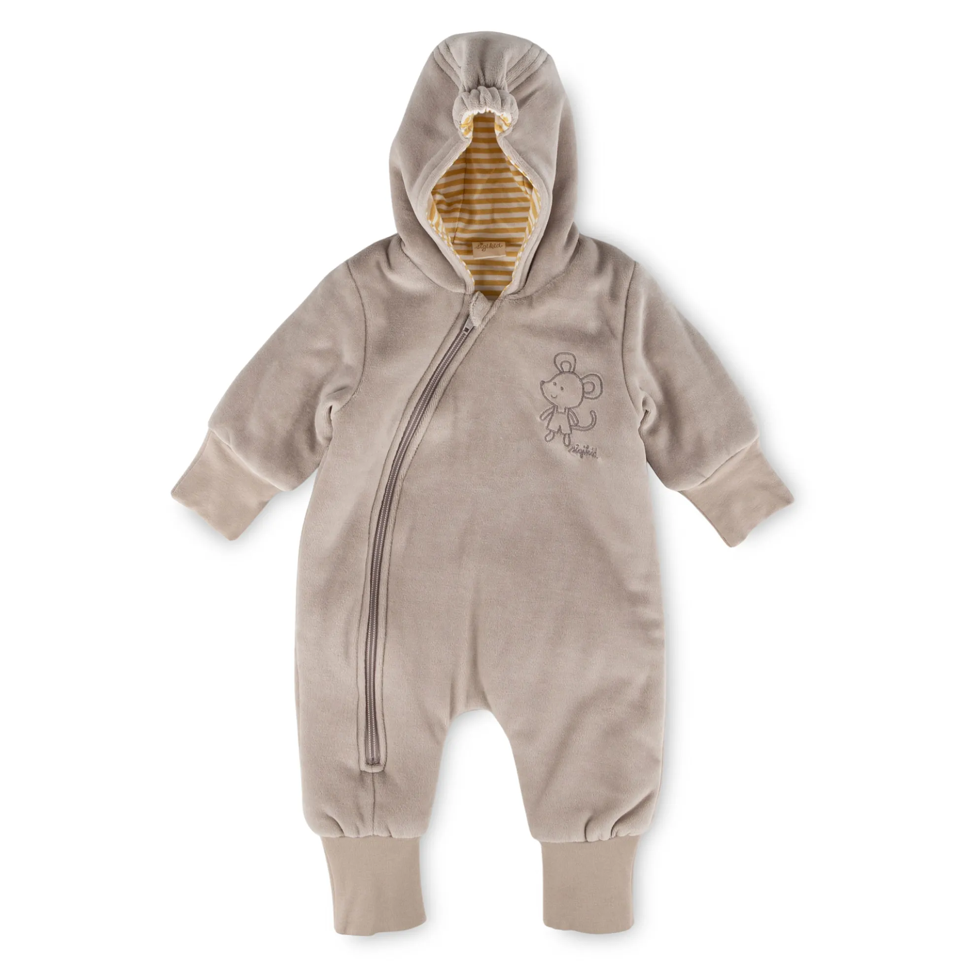 Baby Nickioverall Mäuschen wattiert, beige