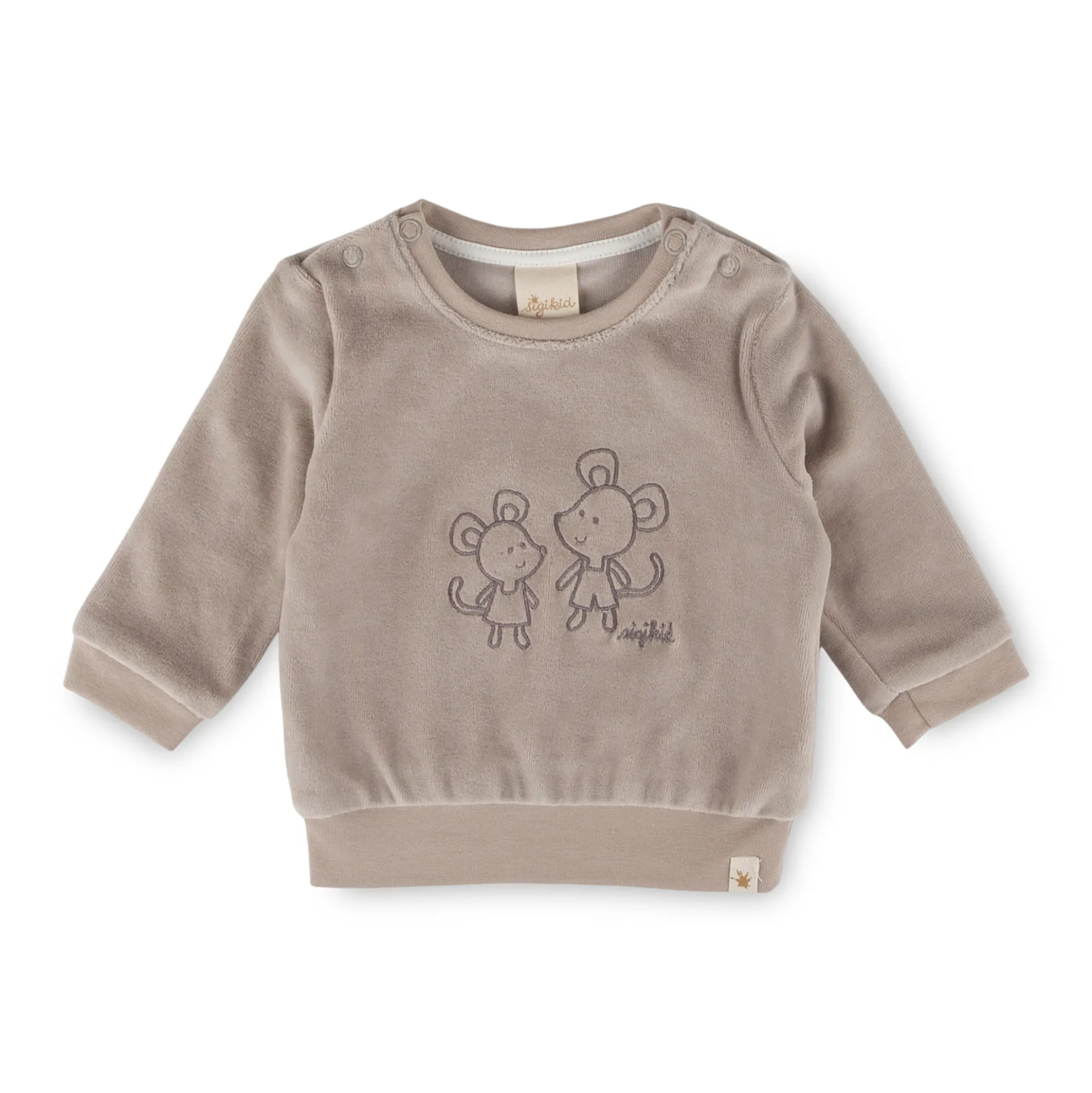 Baby Nickishirt Mäuschen, beige
