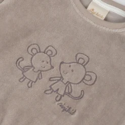 Baby Nickishirt Mäuschen, beige