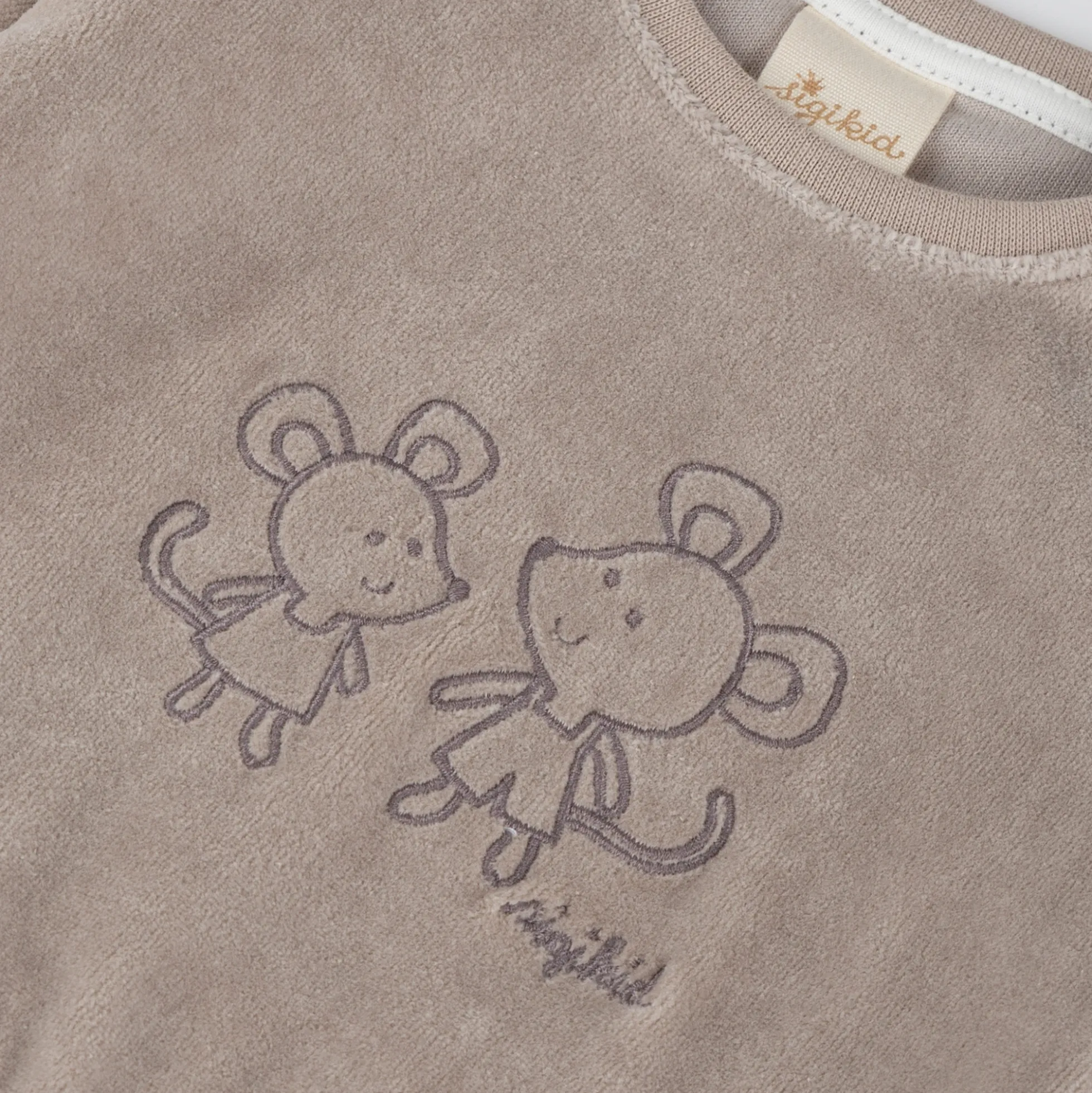 Baby Nickishirt Mäuschen, beige