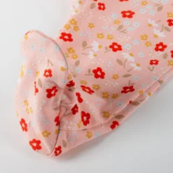 Baby Overall mit Füßchen, Blümchen Print, rosa