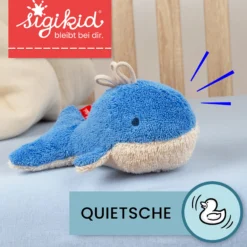 Baby Quietsch-Greifling Wal, Baumwollfrottee