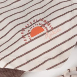 Baby Ringel Kopftuch mit Bindebändchen, weiß/braun