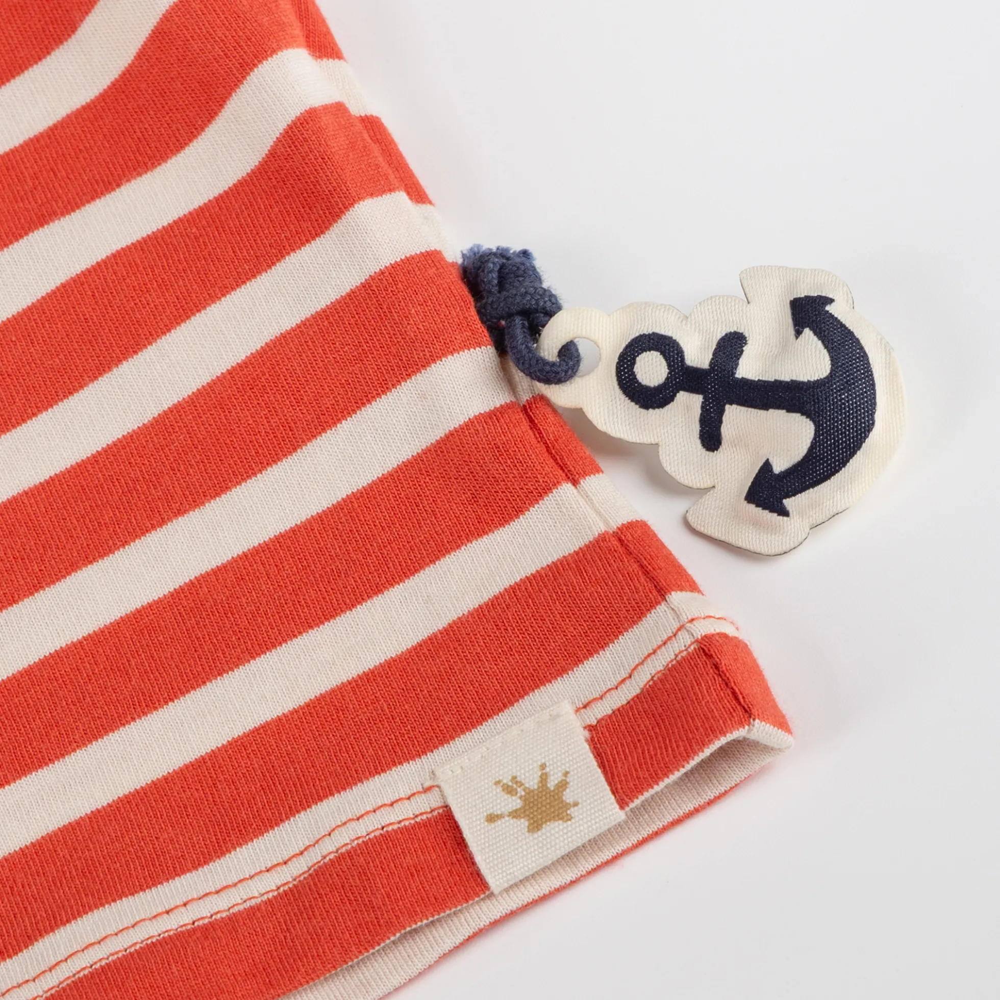 Baby Ringel T-Shirt Papagei, rot-weiß