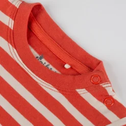 Baby Ringel T-Shirt Papagei, rot-weiß